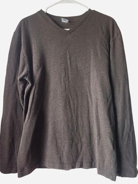 Brown Cotton Long Sleeve Sweater